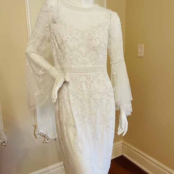 Adrianna Papell Women's Beaded Sheath Dress Size 12 - Picture 6 of 16